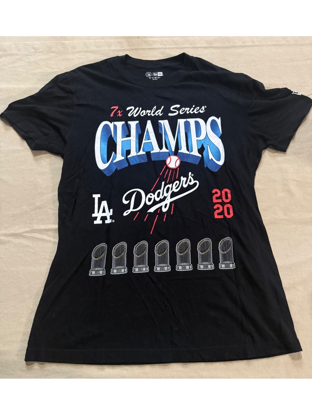 New Era Los Angeles Dodgers 2020 World Series Champs black T-shirt